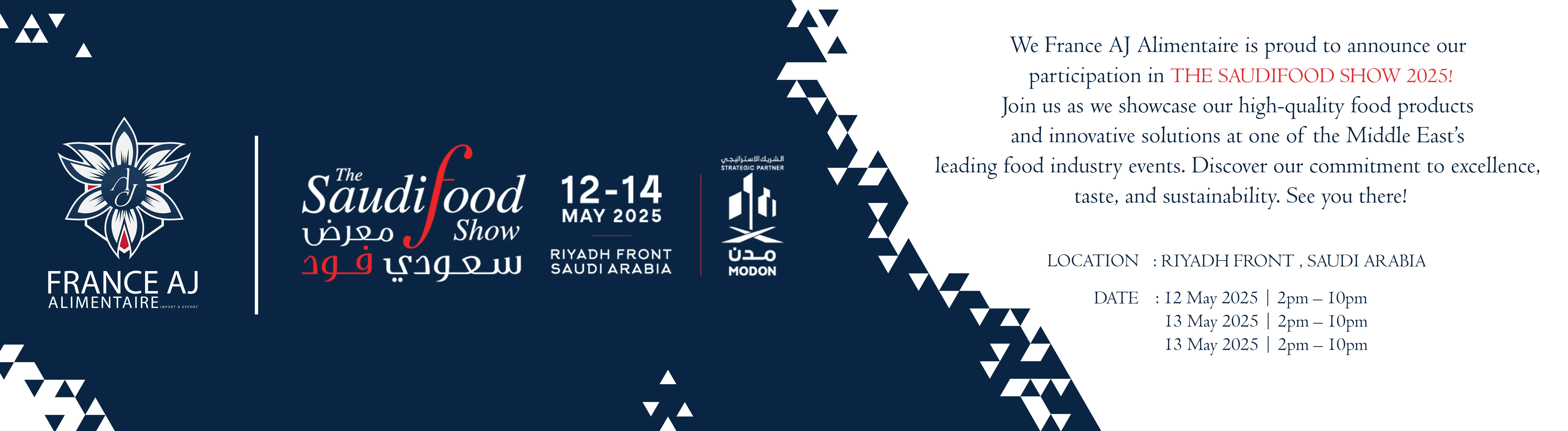 France AJ Alimentaire en el Saudi Food Show 2025, Riad